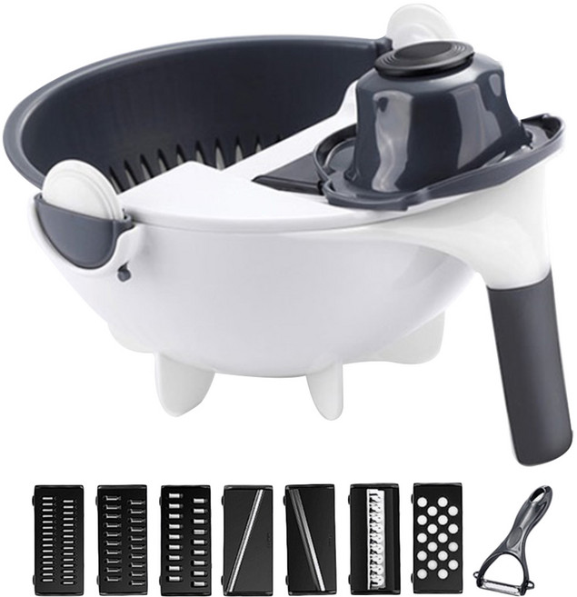 케이에스몰 다용도 멀티 채칼 세트, 화이트 + 그레이, 1세트