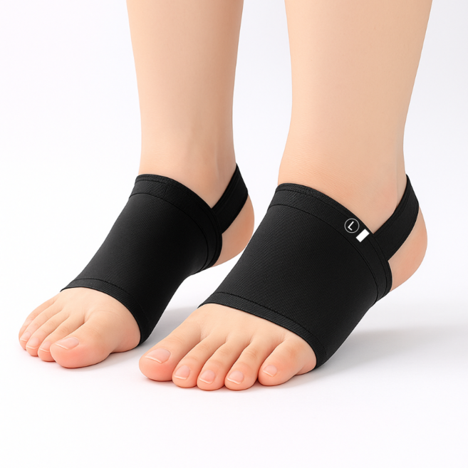 발보호 아치패드 양발착용 세트 블랙, 2세트