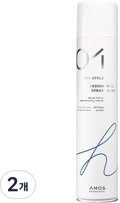 아모스프로페셔널 디자인 헤어 스프레이, 2개, 450ml - 쿠팡