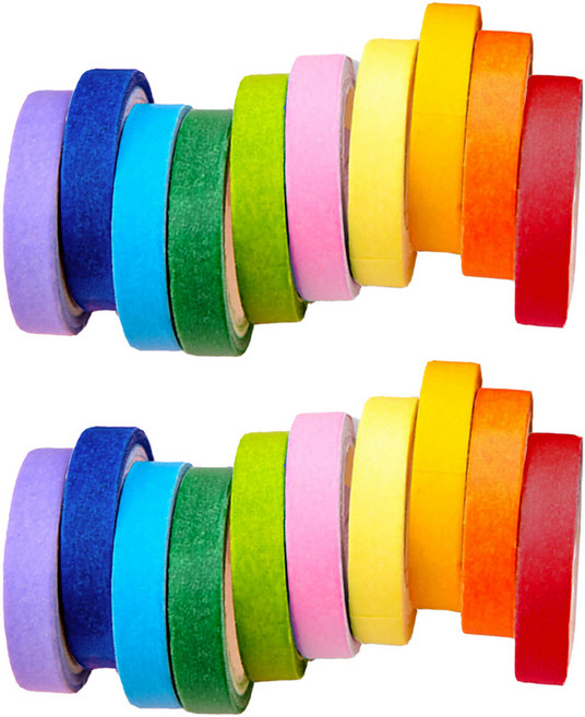레더스 무지개 마스킹 테이프 10종 세트 7mm x 3.5m, 혼합색상, 2세트