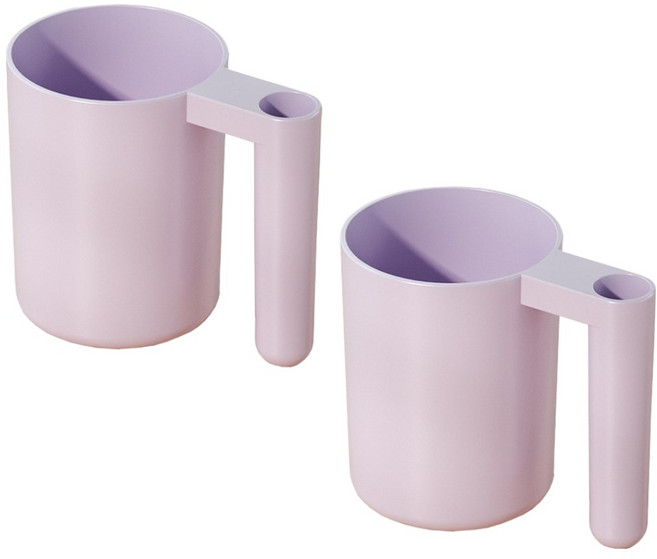 한봄누리 칫솔꽂이 양치컵 플라스틱 칫솔 거치대, 퍼플, 2개
