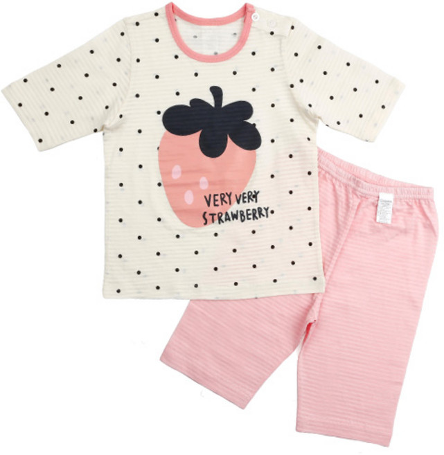 Maykids 草莓印花7分袖衣褲套裝