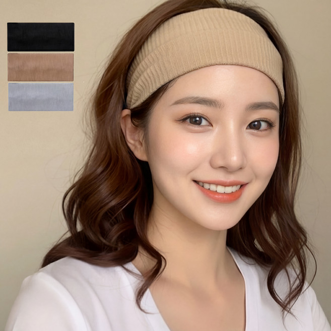 언니고무줄 넓은 와이드 헤어밴드 3종 세트 FREE