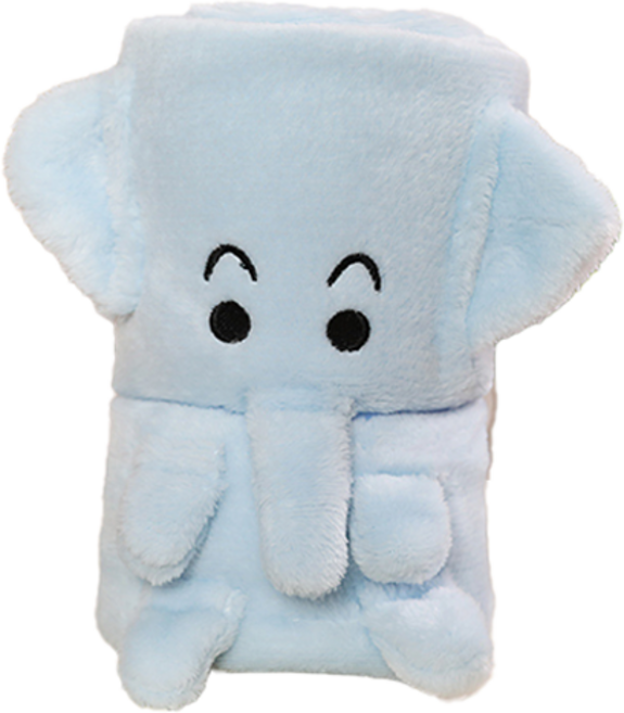 타이탄 캠핑용 무릎 담요 모직담요 100 x 80 cm, 파란색작은코끼리, 1개