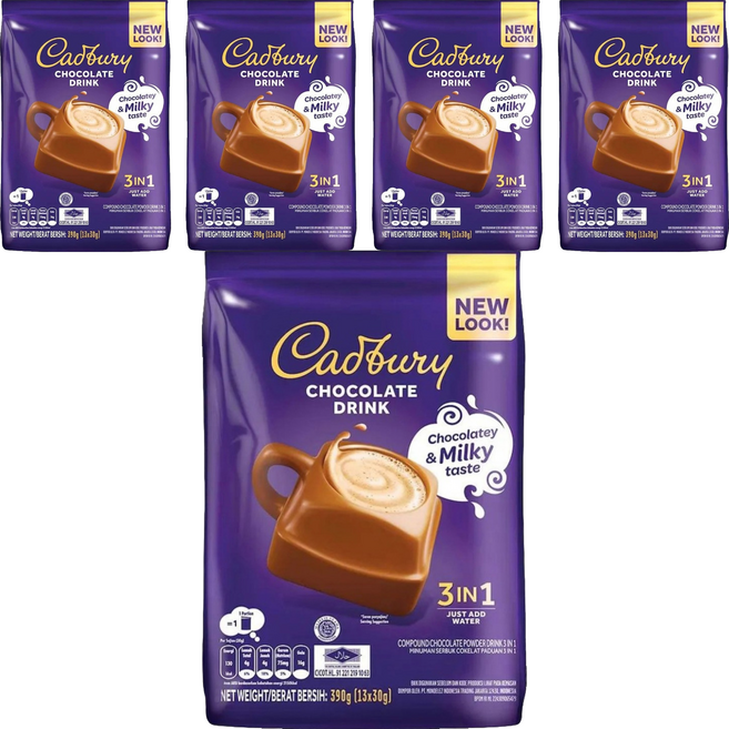 Cadbury 吉百利 香醇即溶可可粉, 30g, 13包, 5袋