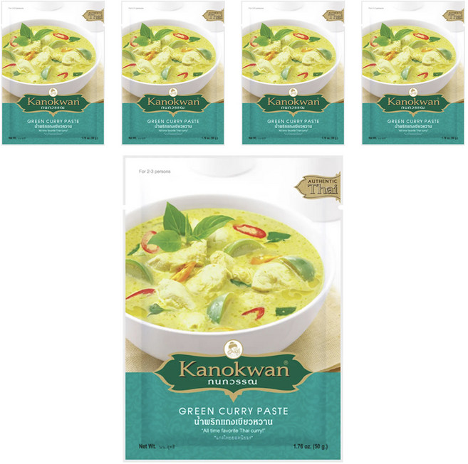 Kanokwan 泰式綠咖哩醬, 50g, 5包