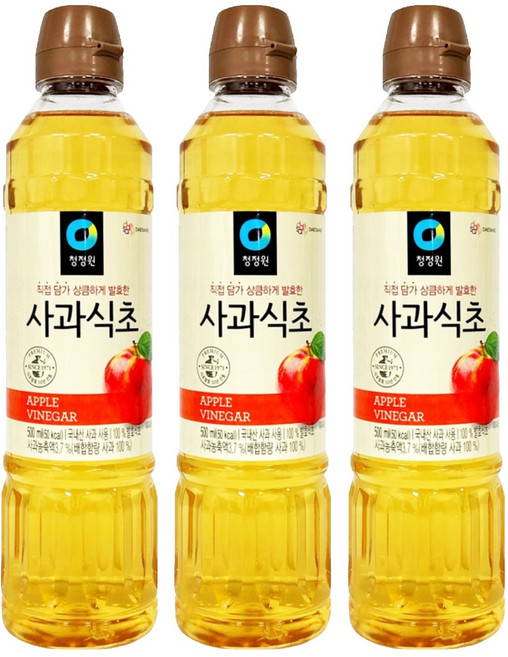 清淨園 韓國蘋果醋 料理用 500ml, 3瓶