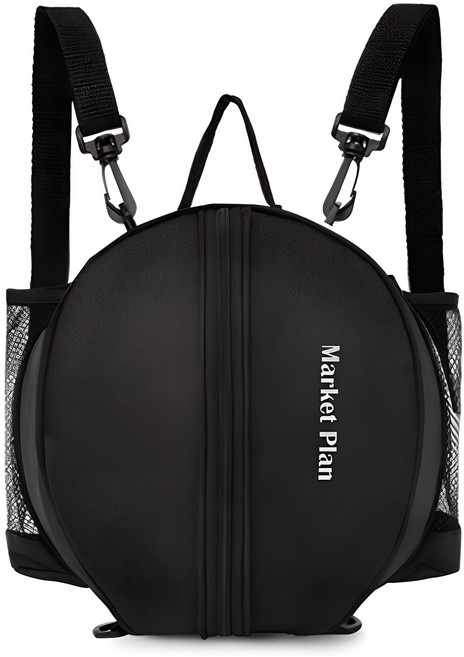 마켓플랜 원형 농구공 가방, 블랙, 1개