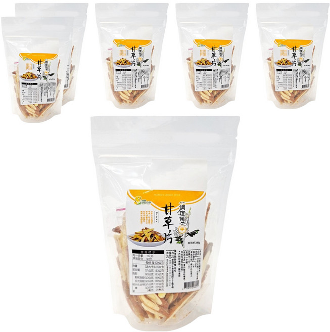 超賀 甘草片 調理用, 90g, 6包