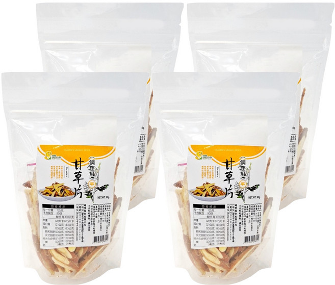 超賀 甘草片 調理用, 90g, 4包