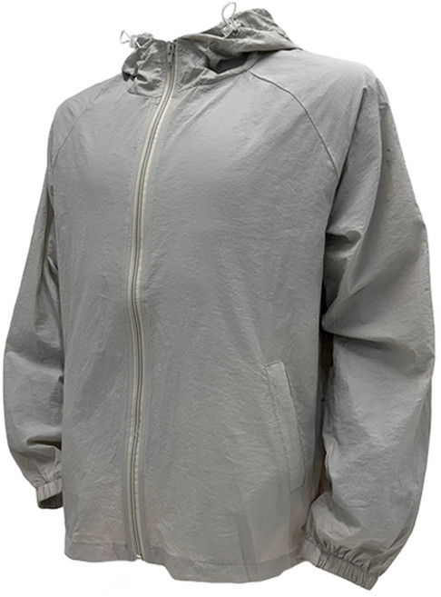 플레이즈 남성용 하이넥 후드 더블 스트링 링클 윈드브레이커