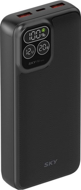 SKY 필 PD20 LCD 디스플레이 고속 충전 보조배터리 20000mAh 22.5W, SKY-PD20, 블랙