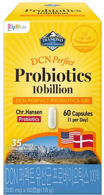 다이아몬드캘리포니아뉴트리션 DCN 퍼펙트 프로바이오틱스 100억 유산균, 1개, 60정