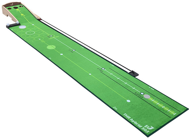 BJ THR 편백나무 골프 퍼팅연습기, 그린, 1개