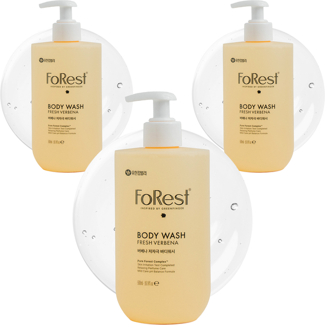 그린핑거포레스트 프레쉬버베나 저자극 바디워시, 3개, 500ml