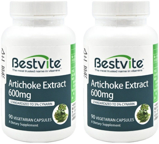 Bestvite 朝鮮薊萃取膠囊 600mg, 90顆, 0.7g, 2罐