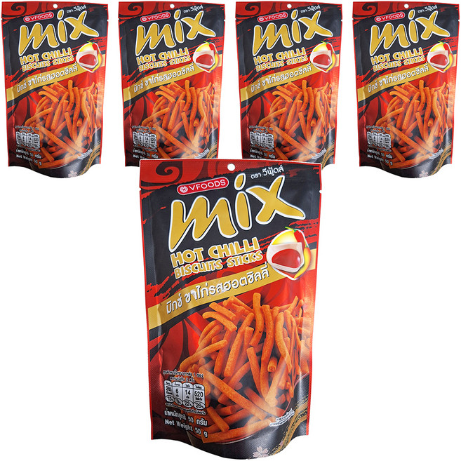 VFOODS Mix忍味條餅乾 辣味, 50g, 5包