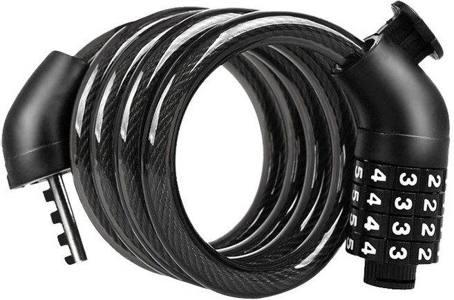 생활공식 도난방지 자전거 4단 번호키 자물쇠, 1개, 블랙