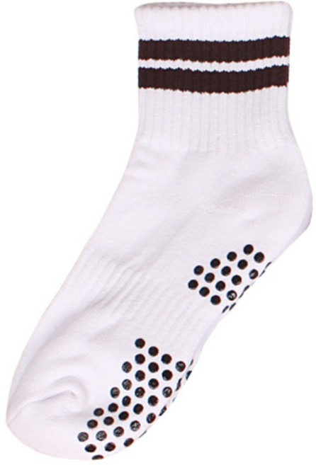 에어로빅 줄 중간양말, 화이트 + 블랙줄, 1개