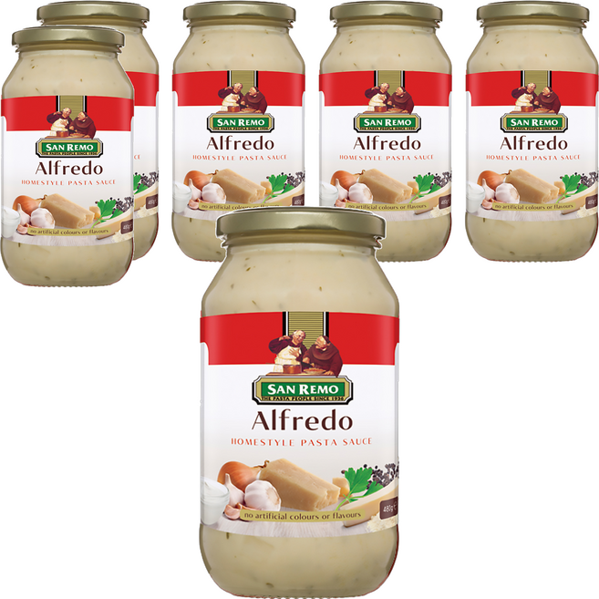 SAN REMO 頂級麵醬 義式白醬, 480g, 6罐