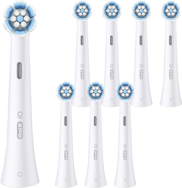 오랄비 정품 iO 젠틀 케어 화이트 전동칫솔 리필모, 8개