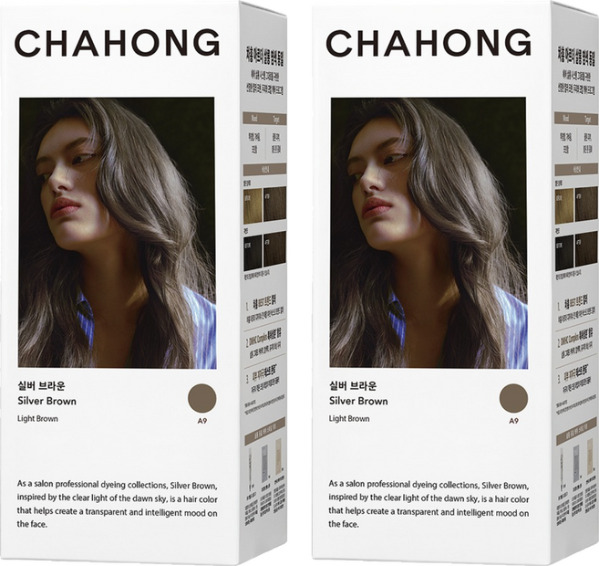 차홍 오리진 헤어 컬러 염모제, 실버 브라운, 2개