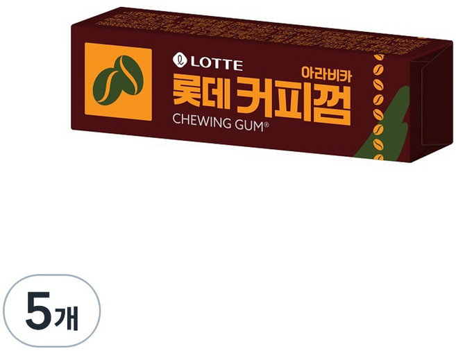 롯데웰푸드 아라비카 커피 츄잉껌, 26g, 5개