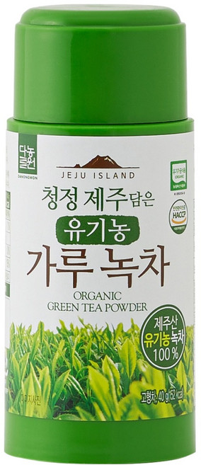 다농원 청정 제주 담은 유기농 가루녹차, 40g, 1개입, 1개