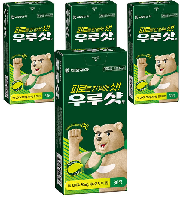 대웅제약 우루샷 정 피로회복제, 30정, 4개