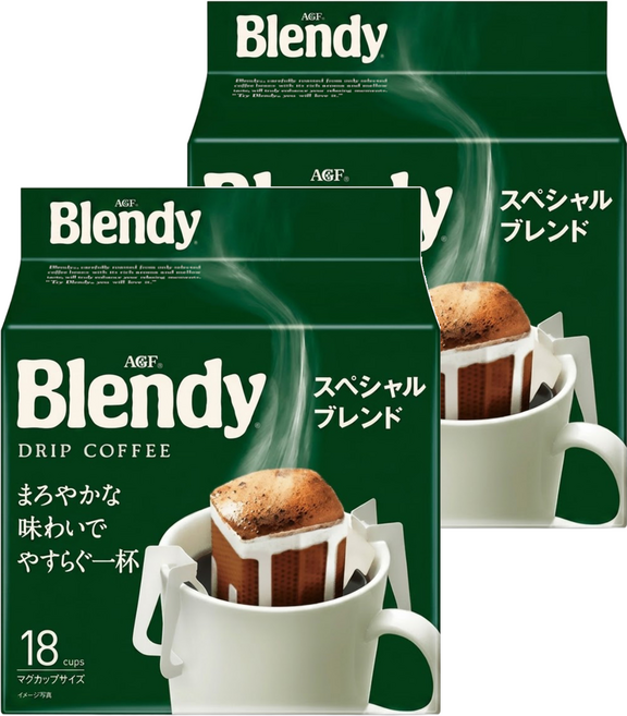 AGF Blendy 濾掛式咖啡 特級, 7g, 18包, 2袋