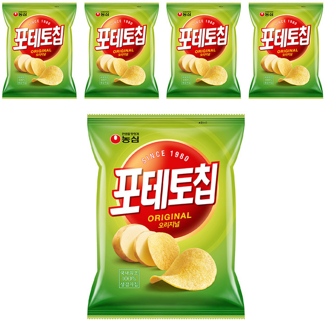포테토칩 오리지널, 60g, 5개