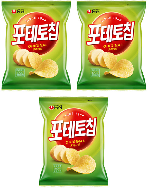 포테토칩 오리지널, 110g, 3개