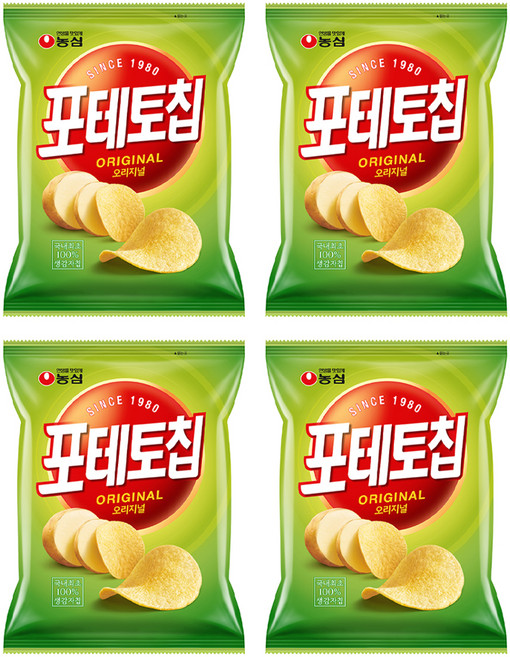 포테토칩 오리지널, 110g, 4개
