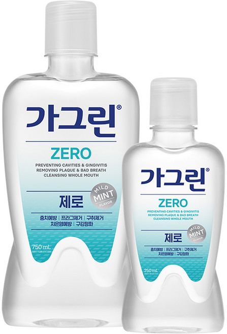 가그린 제로 구강청결제 750ml + 250ml, 1세트