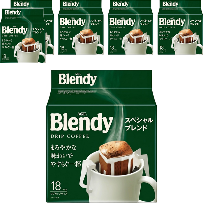 AGF Blendy 濾掛式咖啡 特級, 7g, 18包, 6袋