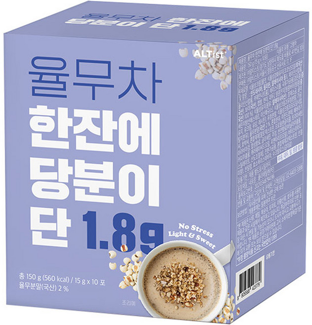 알티스트 한잔에 당분이 단 1.8g 율무차, 15g, 10개입, 1개