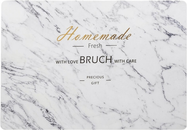 iINDOORS 防水隔熱餐桌墊 100g, 45x30cm, 大理石 白色 + 灰色, 1個