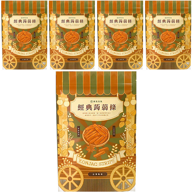 Green Market 菓青市集 麻辣蒟蒻條, 200g, 5包