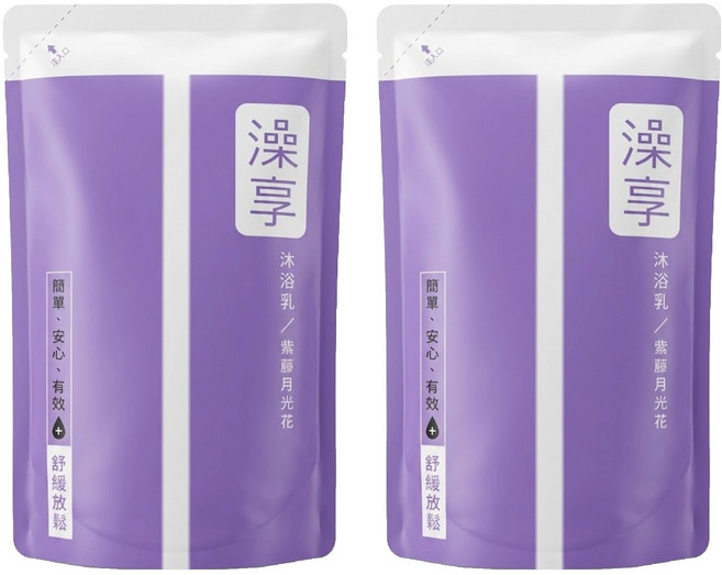 澡享 沐浴乳補充包 紫藤月光花, 650g, 2包