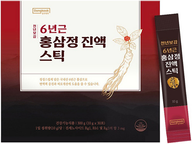 Dongkook 東國製藥 千年寶鑑 6年根紅參精華液條 + 購物袋, 1個, 30冊