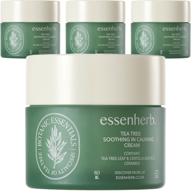 essenherb 茶樹舒緩鎮靜乳霜, 4個, 80ml