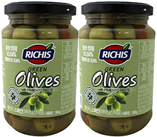 (주)동서 리치스 그린 올리브, 365g, 2개