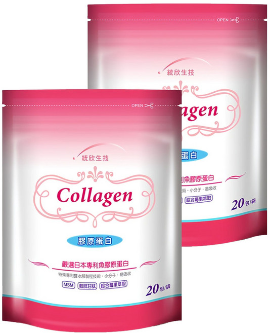 統欣生物科技 膠原蛋白, 4.5g, 20包, 2袋