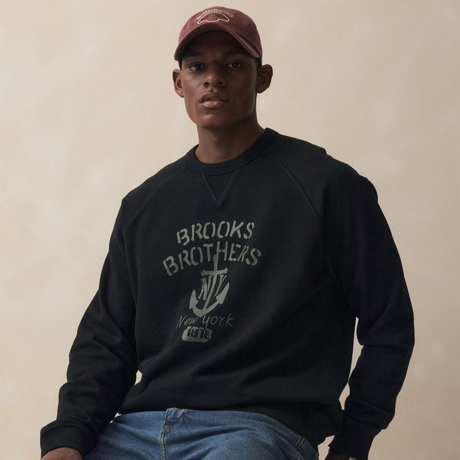 BrooksBrothers 男士 BB 字母棉質運動衫 BBNPMB101AWFS
