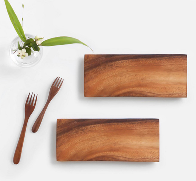 니코트 우드 플레이트 square M 2p 세트, 1세트