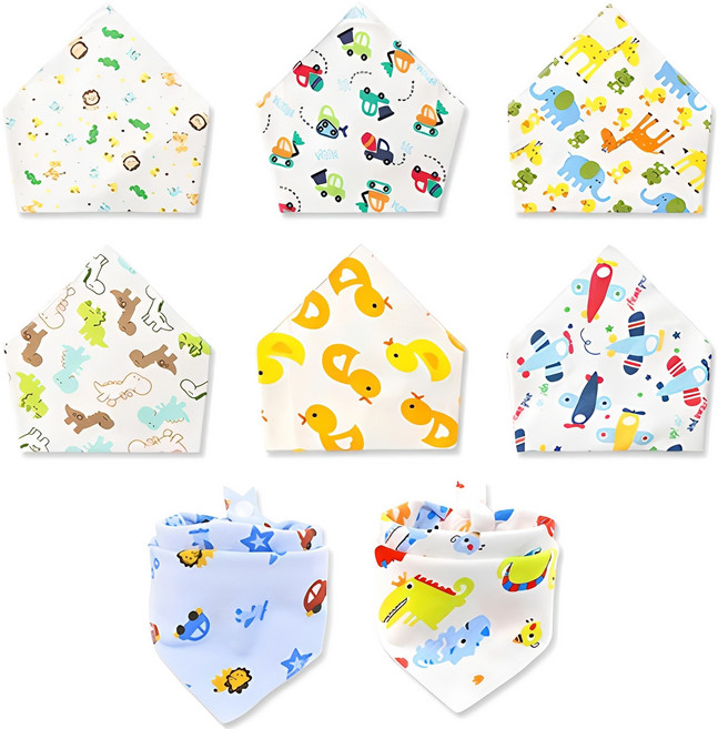 구디스 유아 면 스카프빕 8종 세트