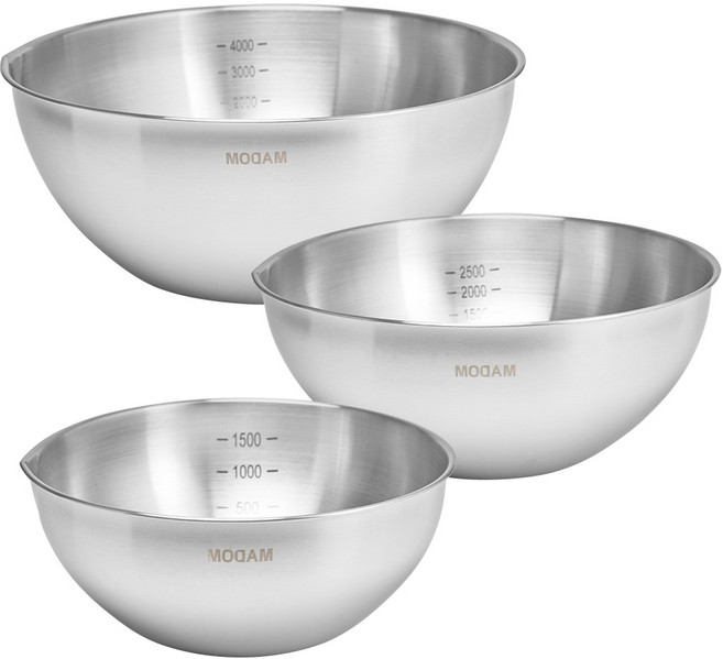 퀸센스 모담 스텐 눈금 믹싱볼 3종 세트, 1세트