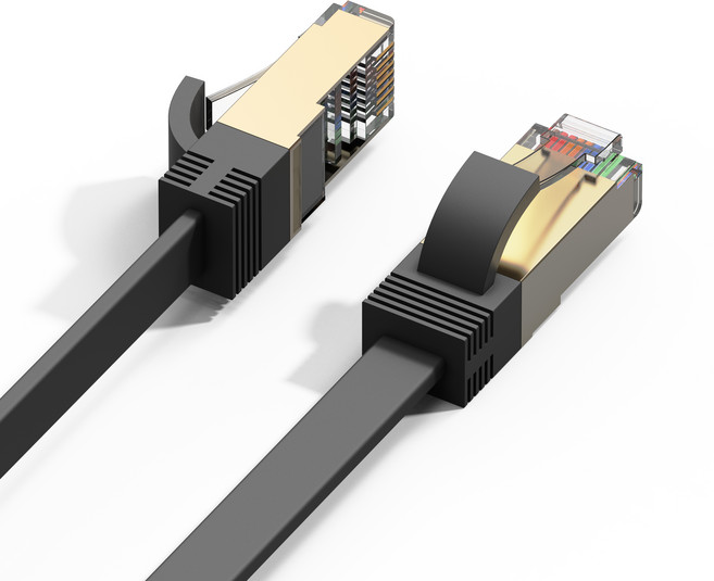 누아트 CAT7 랜선 칼국수형 초고속 랜케이블, 블랙, 1개, 2m