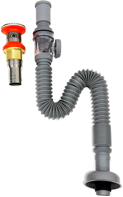 생활꾸밈 세면대 배수관 팝업 트랩 부속품, 그레이