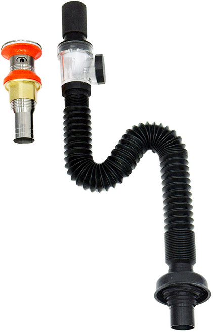 생활꾸밈 세면대 배수관 팝업 트랩 부속품, 블랙